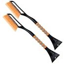AstroAI 2 Pack 27" Snow Brush and Detachable Deluxe Ice Scraper with Ergonomic Foam Grip for Cars (Heavy Duty ABS, PVC Brush)
