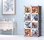 Evan 6 Cube Wardrobe Storage Rack Closest Organizer for Clothes Kids Living Room Bedroom (8 Cube Girl)