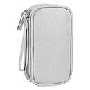 HCFGS Travel Cable Organiser Bag Portable Electronics Accessories Organizer 3 Layers Pouch Water-Resistant Carry Case All-in-One Gadget Storage Bag (Grey)