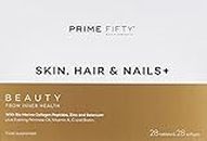 Prime Fifty Skin, Nails & Hair Vitamins – Bio Marine Collagen Supplements for Women with Biotin & Selenium – 28 Day Supply – Primrose Oil, Vitamin A & C – Beauty from Inner Health
