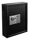 AdirOffice 40 Keys Cabinet with Digital Lock - Electronic Key Safe - Pin Code Keyless Storage Box For Keys - Secure Steel Lock box - Scratch Resistant Powder Coated - Wall Anchor- Black