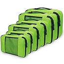 Packing Cubes Set, Netspower Kleidertaschen Kofferorganizer mit Netzmaterial, 6 Stück Reisegepäck Packtaschen Reisetaschen für Reisen Rucksack Koffer Schuhe Kleidung Kosmetik - Grün