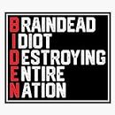 Anti President Joe Biden Idiot Democratic Funny Anti Biden Bumper Sticker Vinyl Decal Bumper Sticker 5"