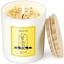 AOOVOO Vanilla Candles - Scented Candles with Crystals Inside, 10oz Natural Soy Wax Candles for Home Scented 60H Burn, Candle Gift for Women and Men, Birthday Mothers Day Gift