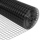 forimo 24'' x 50' 1/4inch Hardware Cloth 19 Gauge Black Vinyl Coated Welded Fence Mesh for Home and Garden Fence and Home