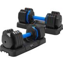 Adjustable Dumbbell, Dumbbell with Anti-Slip Handle, Fast Adjust Weight by Turning Handle Exercise Fitness Dumbbell