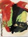 Belle Peinture Abstrait papier dripping Art abstraction 1980 action painting