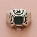 ❗️CLEARANCE❗️qvc sterling silver black onyx scroll ring size 6.75