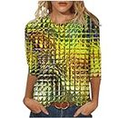 SKDOGDT Down Coats for Women Clearance, 3/4 Length Sleeve Womens Tops Sequin Shiny Crewneck Blouses Plus Size Party Shimmer Sparkle Glitter Causal Tee Shirts, A04 Deals of the Day, Medium