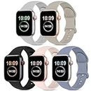 OYODSS 5 Pack Bands Compatible with Apple Watch Band 38mm 40mm 41mm 42mm 44mm 45mm 49mm, Silicone Sport Strap for iWatch Ultra SE Series 8 7 6 5 4 3 2 1 Women PinkSand/Stone/Lavender Gray/Black/Gray