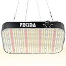 FECiDA 6000 Lumen LED Grow Light Dimmable, 2024 Best LED Grow Lights for Indoor Plants Full Spectrum, Hanging Seed Starting Seedlings Vegetable Growing Lamps, Daisy Chain Function, Quiet Built-in Fan