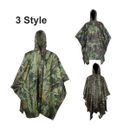 Waterproof Army Hooded Ripstop Festival Rain Poncho Outdoor Military Hiking