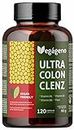 COLON CLENZ – Aloe Vera, Cascara Sagrada, Senna, Papaya, Entgiftung, gegen Verstopfung und Blähungen, 100% natürlich, glutenfrei, Darmreinigung, Darmreinigungs-Probiotika, 120 Kapseln