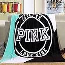Anjos Pink Victoria's Secret Fashion Coral Fleece Blanket Throws Bedspread Sheet Super Soft Microfiber Polyester Print (Green,130x150cm)