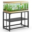 Tocretoare Fish Tank Stand 40 Gallon, Metal Aquarium Stand 36.5" L x 18.5" W*29.5”H, Double-Layer Storage Design, Suitable for Home and Office Use, 660LBS Capacity, Black (Tank not Included)