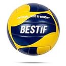 BESTIF Volleyball Größe 5 für Outdoor Indoor Training Beach Ball (5, Blau-Gelb)