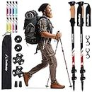 TrailBuddy Collapsible Hiking Poles - Ultralight Aluminum Trekking Poles for Hiking, Camping & Backpacking - Pair of 2 Adjustable Walking Sticks w/Cork Grip