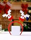 Partysanthe Christmas Reindeer Headband Cute Reindeer Headband Coffee and Green Xmas Party Hair Hoop 1 PCS