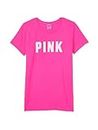 Victoria's Secret Pink Logo Short Sleeve T Shirt, Women's T Shirt, Pink (L)