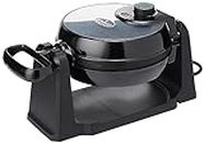 Quest 35969 Rotating Belgian Waffle Maker / Non Stick Plates / Temperature Control / Cooks up to 4 Waffles / 1000W