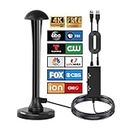 TV Antenna for Smart TV-2023 Newest Digital HDTV Antenna Indoor/Outdoor with 420+ Miles Range for Local Channel, 360°Reception Support 4K 1080P VHF UHF TV Channels and All TVs