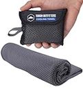 Tough Outdoors Cooling Towels, Dark Gray, 12" x 12", Evaporative Cooling Fabric Keeps You Cool & Dry