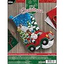 Bucilla Felt Applique Stocking Kit, The Christmas Drive, 86663 Size 18-Inch
