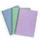 Quill A4 Notebooks 8mm Lined Assorted Pastel 120 Pages x 3 Pack