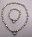 Barbara Bixby Sterling Silver 18K Pearl Necklace & Bracelet Set With Blue Topaz