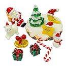SAHAYA Resin Christmas Theme Miniature Decoration Santa Figurines Multi Color for Dollhouses/Plant Decor/Craft Work Pack of 12 pcs