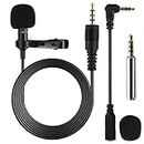 Clip on Microphone, Gyvazla 3.5mm Lavalier Lapel Omnidirectional Condenser Microphone for Phone & Android Smartphones or any other mobile device