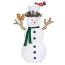 NALONE 5 FT Christmas Lighted Snowman with 200 LED Lights & Timer, Collapsible Snowman Christmas Decorations Outdoor Yard Home, Fluffy Snowman with Bird & Squirrel (5FT)