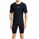 Aqua Compression Men's Skin Tight Shorts & Tshirt for Gym, Running, Cycling, Swimming, Basketball, Cricket, Yoga, Football, Tennis, Badminton & Many More Sports (m, Black)