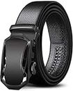 ZORO Men's Vegan Leather Belt for Men, Formal/Casual,Autolock,Black | Fit on up to 40 Inches Waist size (BLACK 58-BK72, 1)