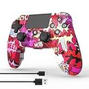 DYONDER Wireless Controller for PS4, Wireless Remote Gamepad with/Dual Vibration/6-Axis Motion Sensor/Audio Function, Game Controller Widely Compatible with PS4/PC/iOS(Graffiti)
