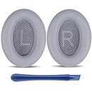 Professional Replacement Ear Pads Cushions, Proxima Direct Earpads for Bose QuietComfort 35 / QC35 & QC35ii,Quiet Comfort 35 II (Bose QC35 II) and QC45, Shaped Scrims with L and R Lettering (Silver)