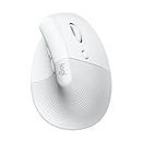 Logitech Lift Vertical Ergonomic Mouse, Wireless, Bluetooth or Logi Bolt USB Receiver, Quiet clicks, 4 Buttons, Compatible with Windows/macOS/iPadOS, Laptop, PC - Pale Grey