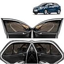 Aakirti Automotive Baleno (2015-2018) Car Side Window Curtain Sun Shades Magnetic for Maruti Suzuki, Zips in Front Window with Rear Windshield, Cotton Mesh, Complete Set of 5 Piece.