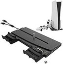 New World 2 in 1 Vertical Stand for PS5 Digital Edition and Disc Edition Ultra HD Console, Controller Charging Station for PS5 Playstation 5 with 4 Type C Connector