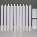 Luminara Flameless Wax Taper Candles with Moving Wick Home Decor 8" Set of 2 4 6