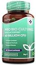 60 Billion CFU Probiotic Cultures - Scientifically Backed Lactospore® for Good Gut Flora - Enteric Coating to Ensure Probiotics are Delivered Directly to The Gut - Made in The UK