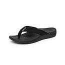Medical SOLES Trendy Flip-Flop Orthotic Women's Sandals - Black, 8 M