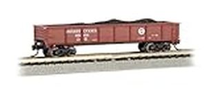 Bachmann Trains - 40' Gondola Car - PRR (rosso toscano) con carico di carbone amovibile - scala N, argento