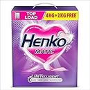 Henko Matic Top Load Detergent Powder 4KG + 2KG | Laundry Detergent Powder For Effectively Removes Tough Stains | Top Load Detergent Powder with Nano Fibre Lock Technology (4KG + 2 KG)