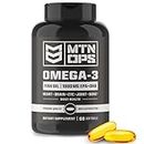 MTN OPS Omega 3 Fish Oil Supplement, 1000mg Fatty Acid Softgels for Healthy Heart, Joint & Bone Health, 30 Servings