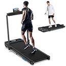 Under Desk Walking Pad Treadmill: [Voice Control] 2 in 1 Incline Folding Treadmill Works with ZWIFT KINOMAP WELLFIT APP for Home Office - 2.5HP Quiet Treadmills with 300Lbs Capacity