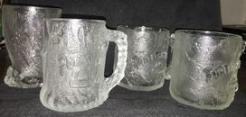 Vintage - Set of 4 McDonald's ROCDONALD's Glass Mugs. 1993 Nice!!!