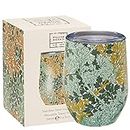William Morris At Home Stainless Steel Insulated Reusable Luxury Travel Mug, 340ml Green & Gold, FG6833