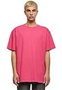 Build Your Brand Men's Heavy Oversize tee T-Shirt, Hibiscus Pink, XXL
