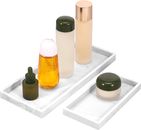 2Pcs Bathroom Vanity Tray Space Saving Bathroom Cosmetic Tray Silicone Perfume O